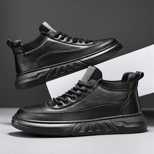 Zapatos Deportivos Negros para Hombre, Nuevos, para Correr, Trabajo al Aire Libre, Moda, con Cordones, de PU, Impermeables, Casuales, Antideslizantes - Product Image 3