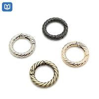 Anneau à ressort ouvert de luxe en alliage de zinc de haute qualité, anneau en O, quincaillerie pour bagages, fermoir à pression pour sac à dos et sac à main, mousqueton