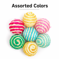 Balles pour chats modernes et colorées en sisal et corde de papier, pour gratter, mâcher, jouer soi-même, jouet interactif pour chats d'intérieur