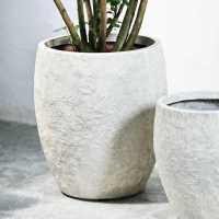 Pot de fleurs circulaire haut de gamme en ciment et argile de magnésium, fait main, style vintage nordique, grand format, pour Monstera