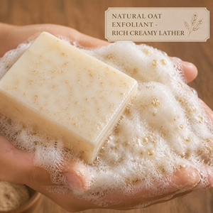 Savon au <span class=keywords><strong>lait</strong></span> de chèvre et à la farine d'avoine LIYALAN 100g, exfoliant doux au beurre de karité pour peaux sensibles, visage et corps, marque privée OEM - Product Image 1