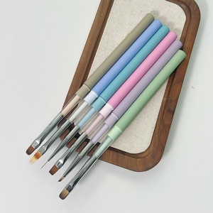 Professional Nail Art Factory Customized Nail <b>Brush</b> Set Hot Selling Metal Pen Holder Nail Salon Customized Nail <b>Brush</b> Pull Pen - Product Image 1
