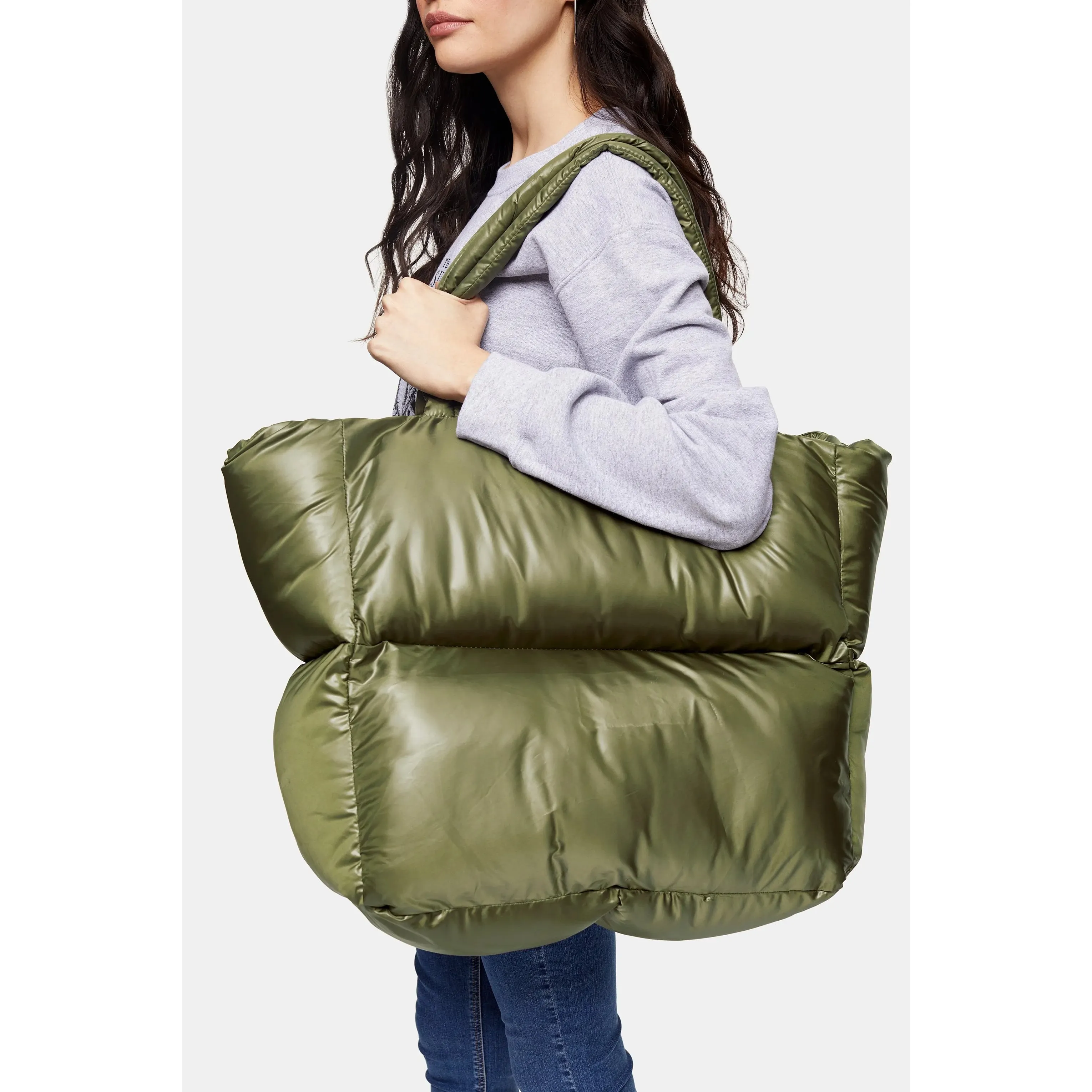 2022 Winter New Purses Bags Velvet Purses Cross-body Quilted Waterproof Green Women Puffy Handbags Puffer Bag Tote