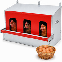 Nichoirs à poules JH-Mech ODM résistants aux intempéries, anti-picage, multi-compartiments, en acier galvanisé argenté, avec système de récupération des œufs
