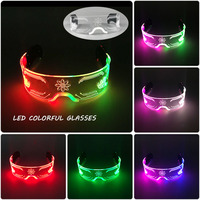 Lunettes LED Lumineuses Tendance : Visière Électronique Lumineuse, Lunettes Créatives Technologiques, Lunettes LED de Fête Lumineuses, Style Futuriste
