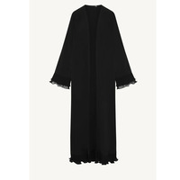 Ensemble deux pièces pour femme, style musulman turc, avec abaya ouverte à manches plissées, robe longue intérieure, col rond, coupe trapèze, modeste, ODM, respirant et léger