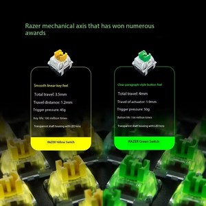 Razer Đen góa phụ Spider V4 x có dây chơi game Bàn phím cơ RGB Backlit eSports chơi game Sáu phím Macro Pro trục màu xanh lá cây - Product Image 5
