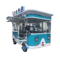 Camion de nourriture électrique mobile bleu, sucré et mignon, bar à eau, camion de crème glacée, camion de nourriture pour en-cas, chariot de nourriture électrique à vendre