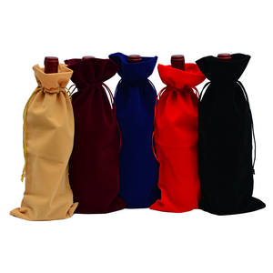 Hot Sale Velvet Red Wine Bag Factory Sales for April Fool's Day Graduation <strong>Christmas</strong> <strong>Decorations</strong> Blind Tasting Drawstring Pocket - Product Image 1