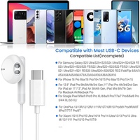 Écouteurs intra-auriculaires filaires numériques USB-C USB C Type C pour iPhone Samsung 15 16 17 Pro Max S25 S24 S23 S22 avec microphone