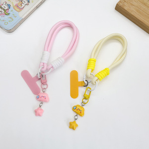 Cordon de téléphone en acrylique doux et mignon, motif étoile et nuage de dessin animé, couleur macaron, bracelet anti-perte, accessoires pour filles - Product Image 3