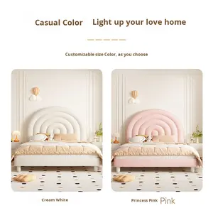 Modern Space Saving Children's <strong>Bed</strong> &amp; Crib for Babies <strong>with</strong> Soft Cushion Pine Wood Frame Customizable Size - Product Image 2
