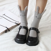 Pâques 3d dessin animé mignon lapin oreille filles enfants chaussettes coton créatif équipage drôle chaussettes