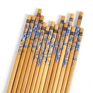 100% chinesische natürliche wieder verwendbare hölzerne Bambus-Essstäbchen/Großhandel Custom Bamboo Round Printed Essstäbchen