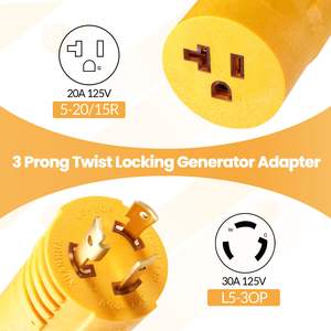 Adaptateur de générateur MECMO Marine DB NEMA L5-30P 5-15/20R RV 30 A 110 connecteur régulier domestique 30A adaptateur secteur 3 broches - Product Image 2