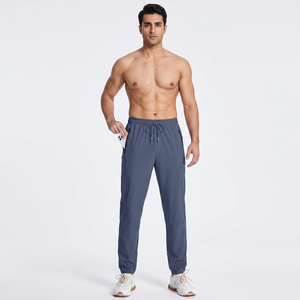 Pantalons de détente en coton pour hommes, tailles étendues, jersey tricoté, pantalon de pyjama, pantalon de détente personnalisé pour hommes avec poches - Product Image 1