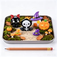 Lot de mini-statues en résine d'Halloween en gros avec différentes images : chat mignon, citrouille, fantôme – Décorations de festival