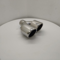 Silencieux d'échappement universel en acier inoxydable poli miroir à double embout pour voiture Modifier