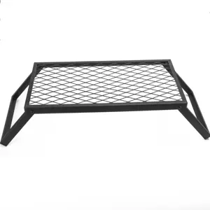 Opvouwbare Kampvuurgrill Heavy Duty Stalen Rooster Met Poten Draagbaar Boven Vuurkampgrill Voor Buiten Koken Grill Reizende Picknick