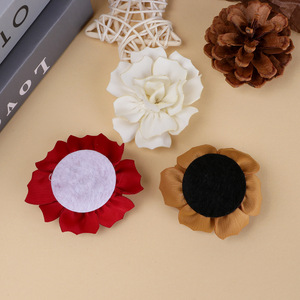 Double Layered Satin Rose Flower 6Cm Handmade DIY Hair Accessory Wedding Corsage Headpiece <b>Shoe</b> Hat Jewelry <b>Decor</b> - Product Image 4