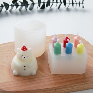 แม่พิมพ์<span class=keywords><strong>เทียน</strong></span><span class=keywords><strong>หอม</strong></span>รูปหมีขนาดเล็กพร้อมฝาปิด สไตล์เกาหลี ตกแต่งสวยงามแบบอินสตาแกรม แม่พิมพ์ซิลิโคนสำหรับอบเค้ก - Product Image 6