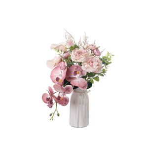 Xia <span class=keywords><strong>Mu</strong></span> <span class=keywords><strong>Qing</strong></span> Chuan, fleur artificielle en plastique rose, écriture manuscrite, décoration murale, bouquet de mariage pour la maison et l'extérieur - Product Image 4