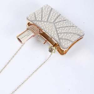 手工装饰设计师派对闪亮化妆水晶定制包金属舞会钻石肩带手提包水钻包手拿包 - Product Image 3