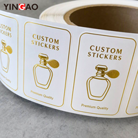 Autocollant personnalisé avec logo de marque en or pour l'emballage, étiquette personnalisée pour les bouteilles de parfums, cosmétiques, shampooings, impression d'autocollants en vinyle