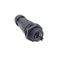 Conector de montaje de Panel trasero tipo soldadura de 6 pines IP67 Circular plástico macho hembra Pug Led controlador de iluminación a proyecto de panel