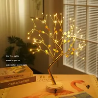 36 LED Warmweiß Batteriebetriebene Touch-Schalter Metall-Pflaumenblüten-Nachtleuchte Kleine Baumlampe Tischlampe für Zuhause