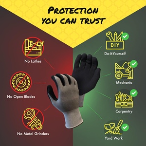 Industrial Safety <b>Gloves</b> Bamboo Fiber Spandex Lined with Flexible Touchscreen Nitrile Foam Palm Dipped Work <b>Gloves</b> - Product Image 2