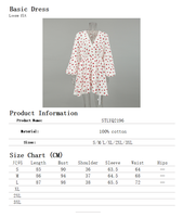 Robe en pur coton à imprimé fraises, personnalisable, vente en gros d'usine, idéale pour les vacances, les rendez-vous et les fêtes