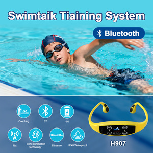 Auriculares de entrenamiento de natación en tiempo real con transmisor FM 1 H900 1 H907, indicador LED de clip para la oreja, impermeables IPX-8 - Product Image 6