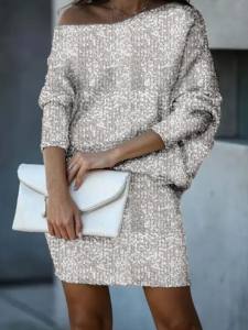 2024 donna manica lunga abiti alla moda con spalle scoperte bellissimi abiti per giovani donne abiti da donna neri eleganti formali - Product Image 3