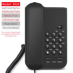 Téléphone <span class=keywords><strong>filaire</strong></span>, téléphone fixe basique pour seniors, téléphone analogique domestique avec fonctions Mute, Retenir, Redial, petit téléphone <span class=keywords><strong>filaire</strong></span> de bureau/mural - Product Image 6