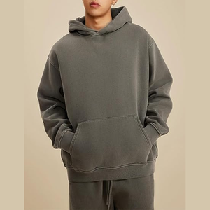 Sweat à capuche pour homme personnalisé Qualité supérieure Oversize Warm Kangaroo Pocket 100% Cotton Plain Dyed Winter Season - Product Image 3