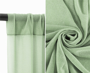 Đám cưới nền sheer rèm cửa Swag draping vải đám cưới Backdrop Rèm voan trắng Sage màu xanh lá cây treo lên rèm cửa - Product Image 4