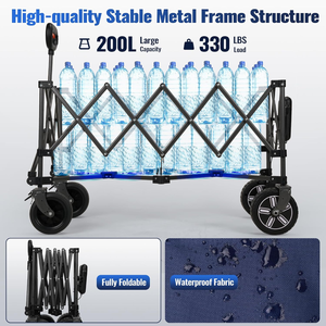 Carretilla de Jardín Plegable Eléctrica, Pequeña, Portátil, de Cuatro Ruedas, para Almacenamiento, Camping, Playa, Pesca, Compras, OEM - Product Image 5