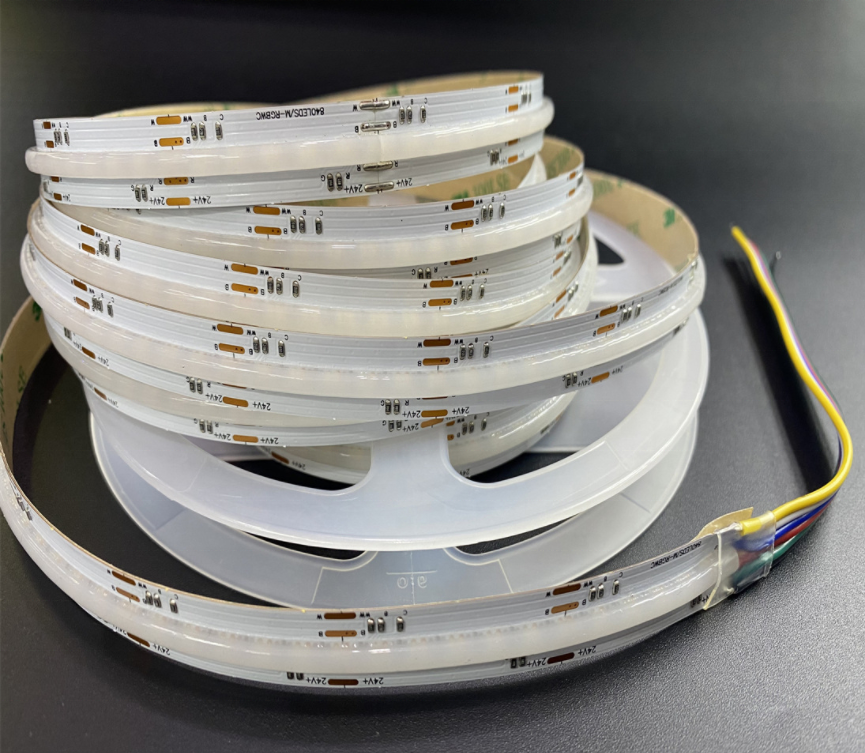 High Quality 12V 24V Rgb Cct 840led 21W 5m Roll Flexible Rgbcct Cob Led Strip Light for Commercial Use