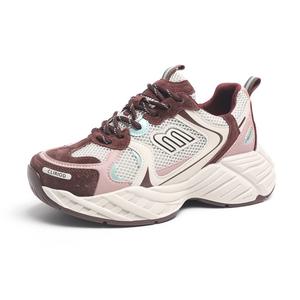 รองเท้าผ้าใบแฟชั่นผู้หญิง สปริง 2026 หนังแท้ พื้นหนา สีสันตัดกัน สไตล์สปอร์ต <span class=keywords><strong>ล</strong></span>ำลอง ทันสมัย - Product Image 4