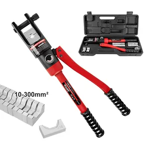 Hydraulic Cable Lug Crimper 16TON Electrical Terminal Cable Wire Tool Kit Includes 12 pairs of Die Sets