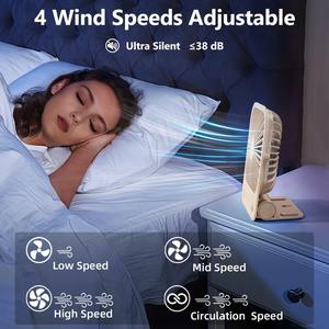 Ventilador Magnético de Escritorio Eary 180. Ventilador de Aire Recargable de 4 Velocidades Ajustables, 1200mAh, Ultrafino, USB, para Cocina y Gimnasio - Product Image 5