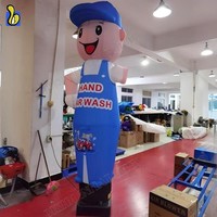 Ballon gonflable à main agitée mignon pour usage extérieur, dessin animé personnalisé, ensemble complet de danseur d'air