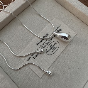 Collier en argent sterling S925, style coréen, avec pendentif goutte d'eau à cordon, chaîne de pull minimaliste, vente en gros - Product Image 1