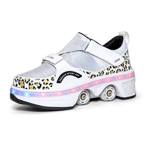 Dingjian Flashing Roller Shoes With Led Lights For Kids And Teens Mesh Material Double Row Wheels Rechargeable - Product Image 5
