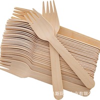 Fourchette-cuillère en bois miniature 2-en-1 écologique, ustensiles jetables de luxe pour le jardin, le camping et les fêtes de famille