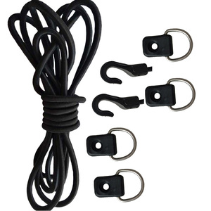 Accessoire de kayak, corde élastique de 5 mm x 2 m avec crochets, anneau en D en acier inoxydable pour la pêche et les loisirs - Product Image 2
