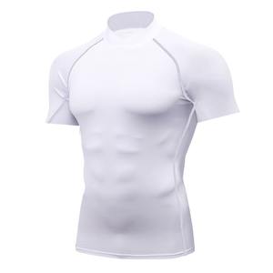 قمصان ضاغطة مخصصة للرجال بياقة عالية وأكمام قصيرة، قميص رياضي ضيق سريع الجفاف وماص للرطوبة للصيف - Product Image 6