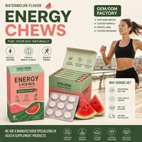 Complément Alimentaire Énergétique OEM ODM Saveur Pastèque, Complexe de Vitamines B, Favorise la Concentration et la Relaxation, Marque Privée Personnalisée