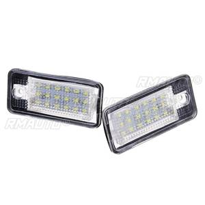 ไฟส่องป้ายทะเบียน 2 ชิ้น 18LED ป้องกันการเกิดข้อผิดพลาด สำหรับ Audi A3 S3 A4 B6 A6 S6 A8 RS4  8E0807430A 8E0807430B 8E0943021B 8E094302 - Product Image 3